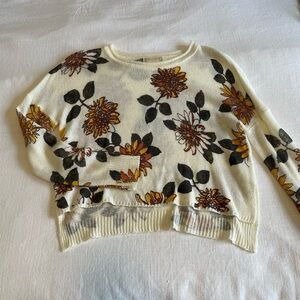 Altar'd State Cream Sweater with Floral Print